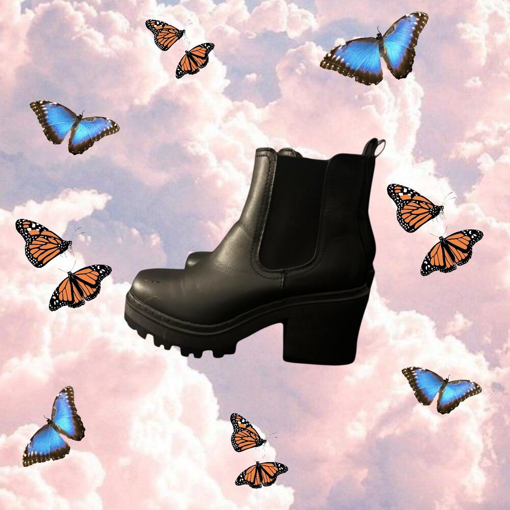 Public Desire Fuzzy Chunky Heel Ankle Boots